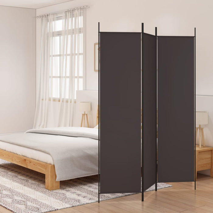 Paravan de cameră cu 3 panouri, maro, 150x200 cm, textil WALTI