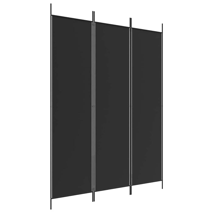 Paravan de cameră cu 3 panouri, negru, 150x200 cm, textil - WALTI WALTI