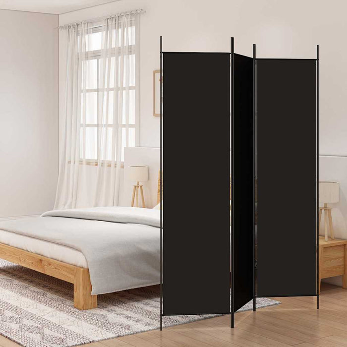 Paravan de cameră cu 3 panouri, negru, 150x200 cm, textil - WALTI WALTI