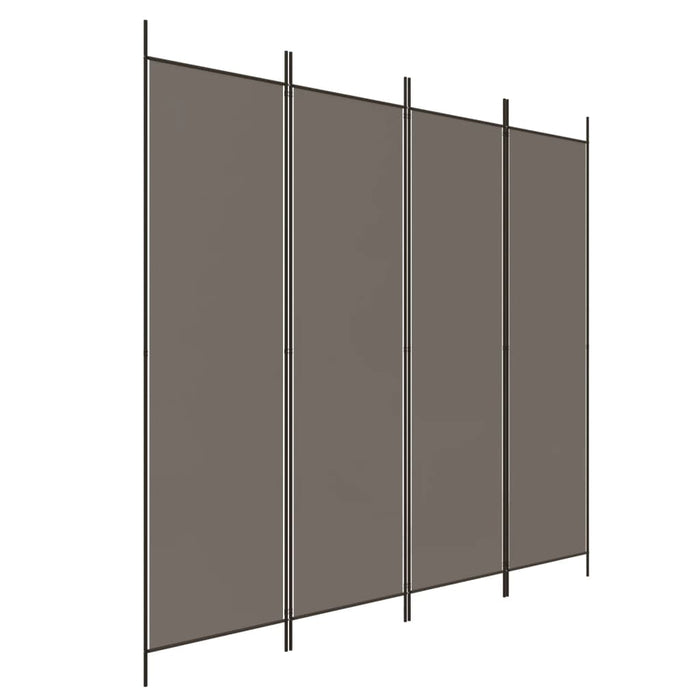 Paravan de cameră cu 4 panouri, antracit, 200x200 cm, textil - WALTI WALTI