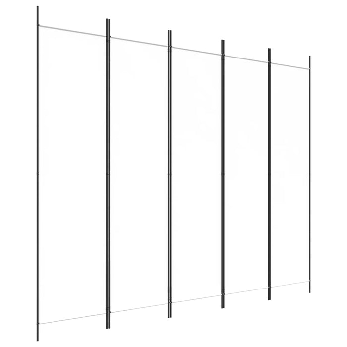 Paravan de cameră cu 5 panouri, alb, 250x200 cm, textil - WALTI WALTI
