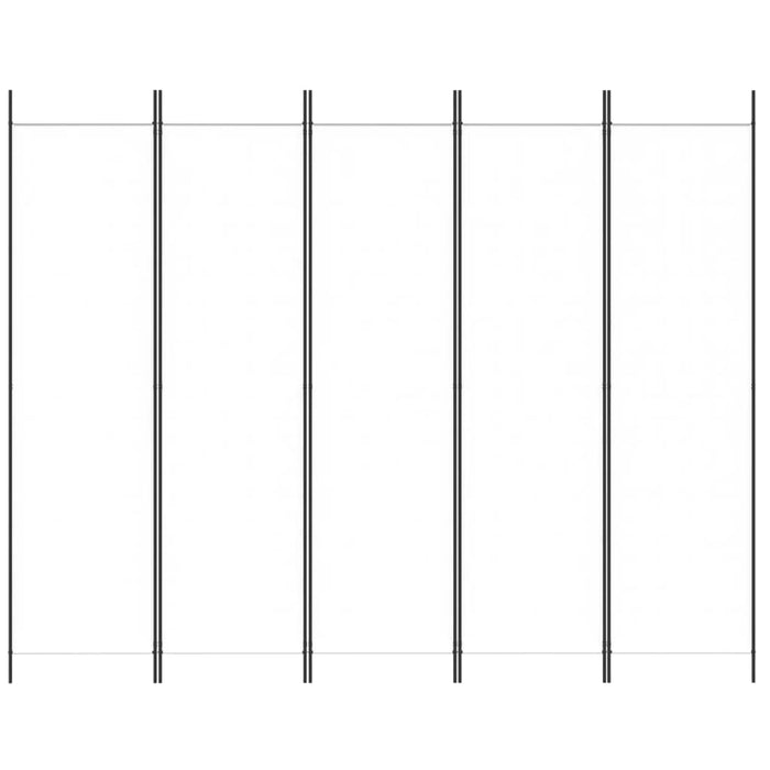 Paravan de cameră cu 5 panouri, alb, 250x200 cm, textil - WALTI WALTI