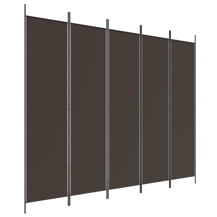 Paravan de cameră cu 5 panouri maro 250x200 cm material textil - WALTI WALTI