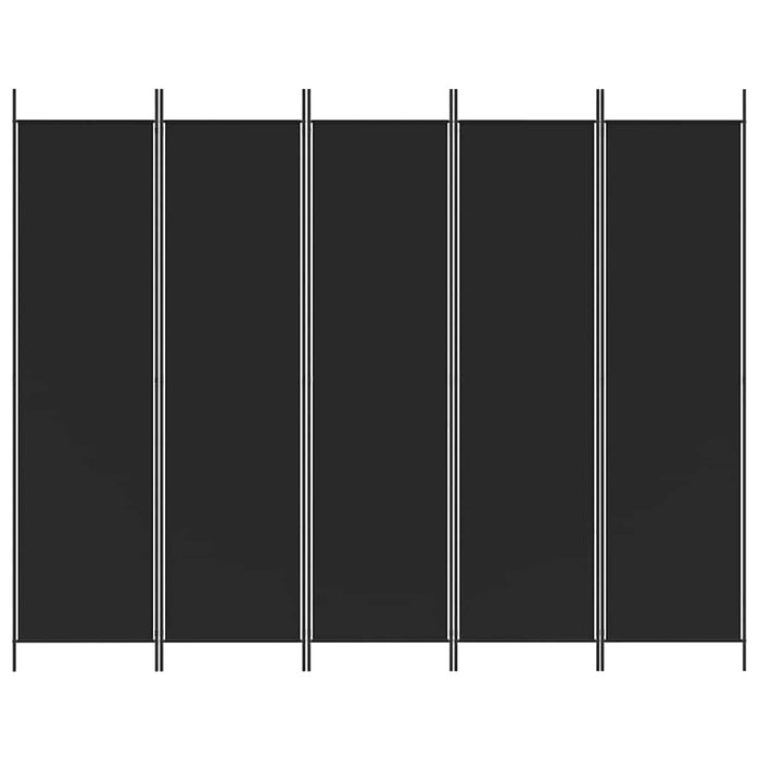 Paravan de cameră cu 5 panouri, negru, 250x200 cm, textil - WALTI WALTI