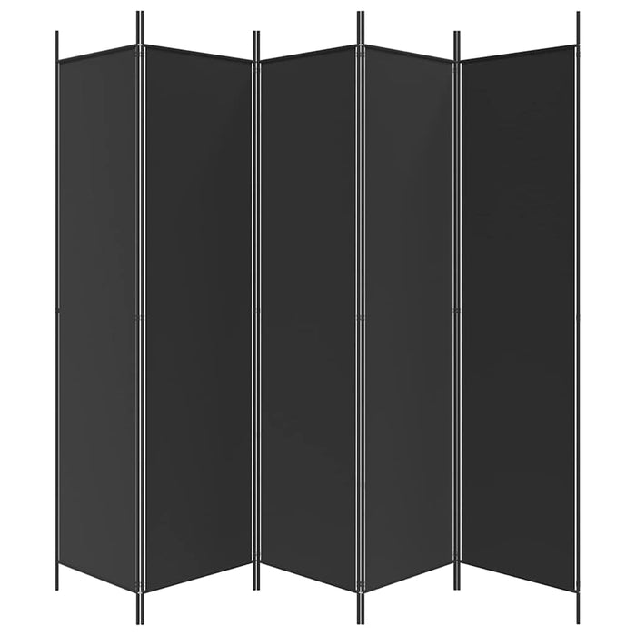 Paravan de cameră cu 5 panouri, negru, 250x200 cm, textil - WALTI WALTI