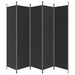 Paravan de cameră cu 5 panouri, negru, 250x200 cm, textil - WALTI WALTI