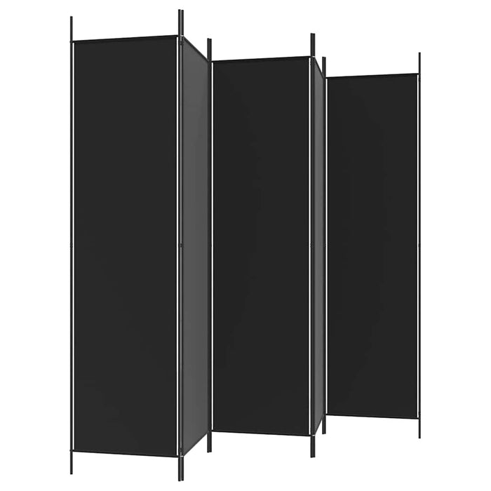 Paravan de cameră cu 5 panouri, negru, 250x200 cm, textil - WALTI WALTI
