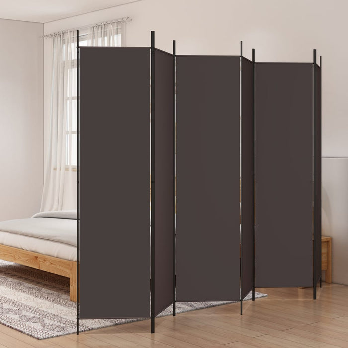 Paravan de cameră cu 6 panouri, maro, 300x200 cm, textil - WALTI WALTI