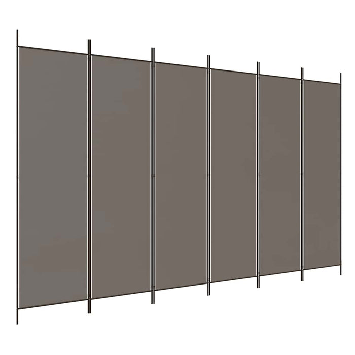 Paravan de cameră cu 6 panouri, antracit, 300x200 cm, textil - WALTI WALTI