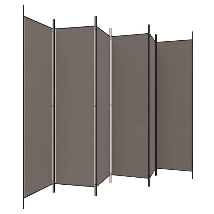 Paravan de cameră cu 6 panouri, antracit, 300x200 cm, textil - WALTI WALTI