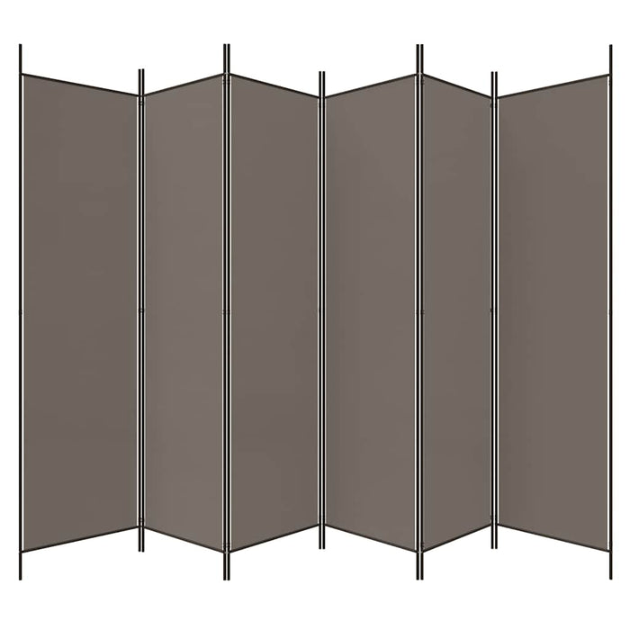 Paravan de cameră cu 6 panouri, antracit, 300x200 cm, textil - WALTI WALTI