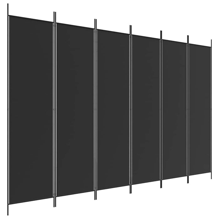 Paravan de cameră cu 6 panouri, negru, 300x200 cm, textil - WALTI WALTI