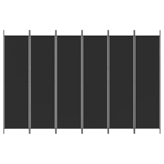 Paravan de cameră cu 6 panouri, negru, 300x200 cm, textil - WALTI WALTI