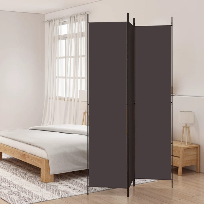 Paravan de cameră cu 3 panouri, maro, 150x220 cm, textil WALTI