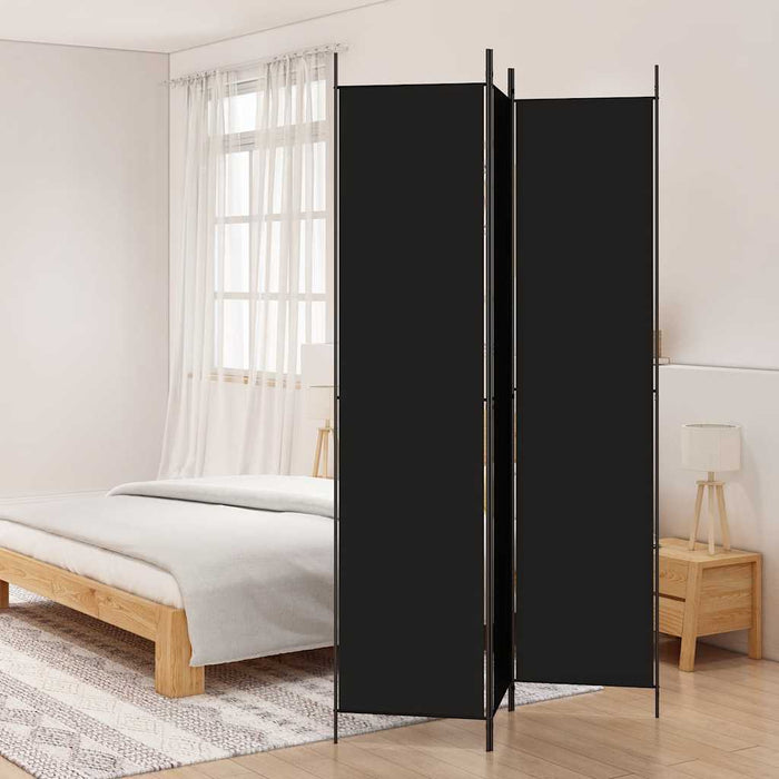 Paravan de cameră cu 3 panouri, negru, 150x220 cm, textil - WALTI WALTI