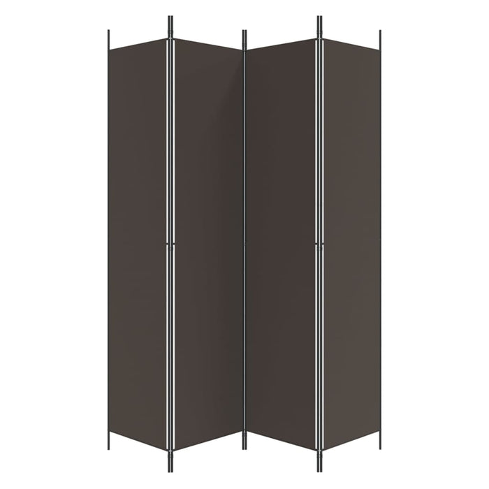 Paravan de cameră cu 4 panouri, maro, 200x220 cm, textil WALTI