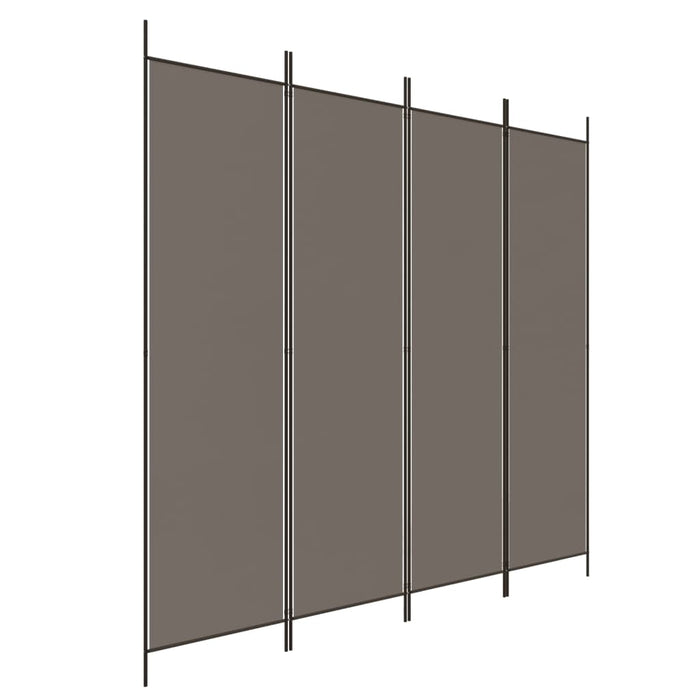 Paravan de cameră cu 4 panouri, antracit, 200x220 cm, textil WALTI