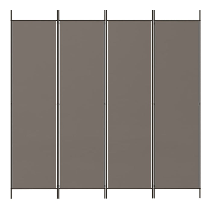 Paravan de cameră cu 4 panouri, antracit, 200x220 cm, textil WALTI