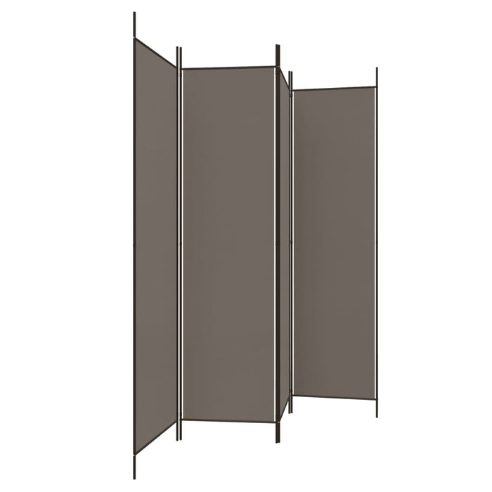 Paravan de cameră cu 4 panouri, antracit, 200x220 cm, textil WALTI