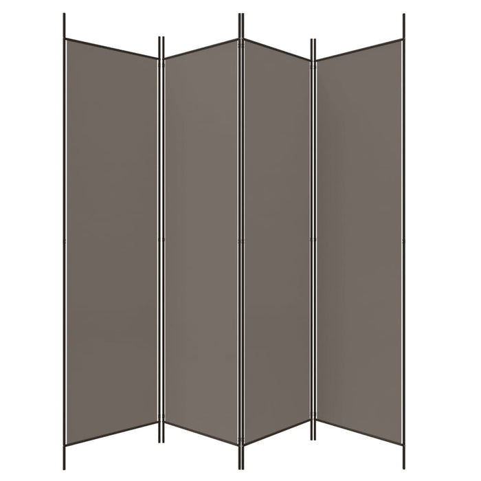 Paravan de cameră cu 4 panouri, antracit, 200x220 cm, textil WALTI