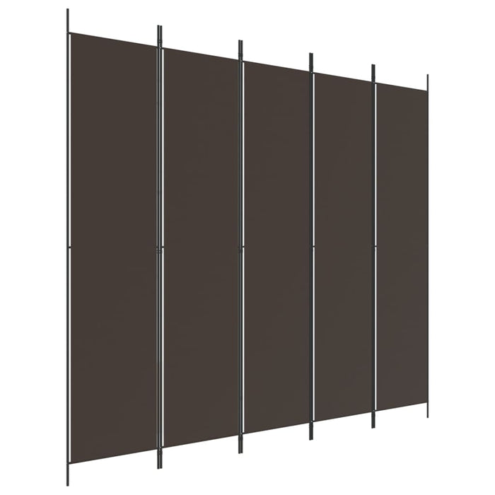 Paravan de cameră cu 5 panouri maro 250x220 cm material textil - WALTI WALTI