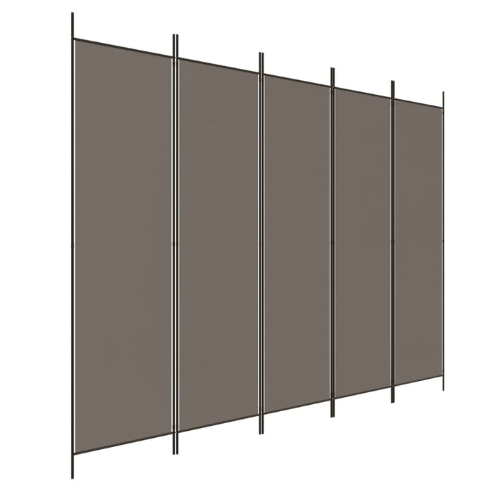 Paravan de cameră cu 5 panouri, antracit, 250 x 220 cm, textil - WALTI WALTI