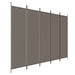 Paravan de cameră cu 5 panouri, antracit, 250 x 220 cm, textil - WALTI WALTI