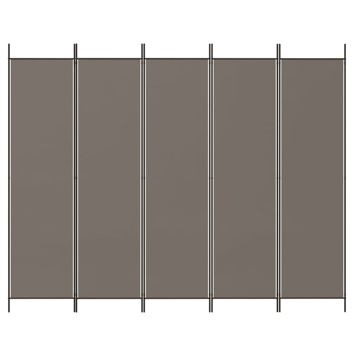Paravan de cameră cu 5 panouri, antracit, 250 x 220 cm, textil - WALTI WALTI
