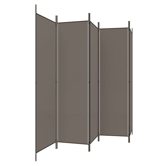 Paravan de cameră cu 5 panouri, antracit, 250 x 220 cm, textil - WALTI WALTI