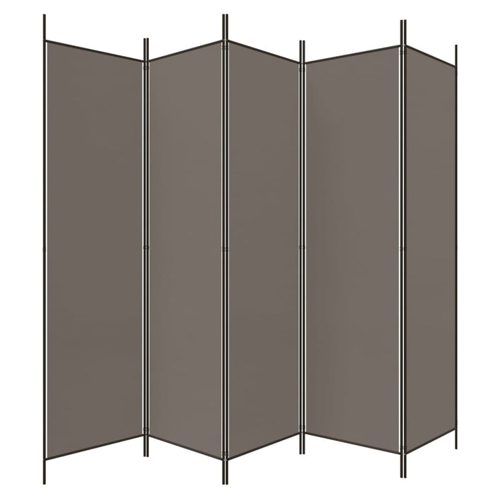 Paravan de cameră cu 5 panouri, antracit, 250 x 220 cm, textil - WALTI WALTI