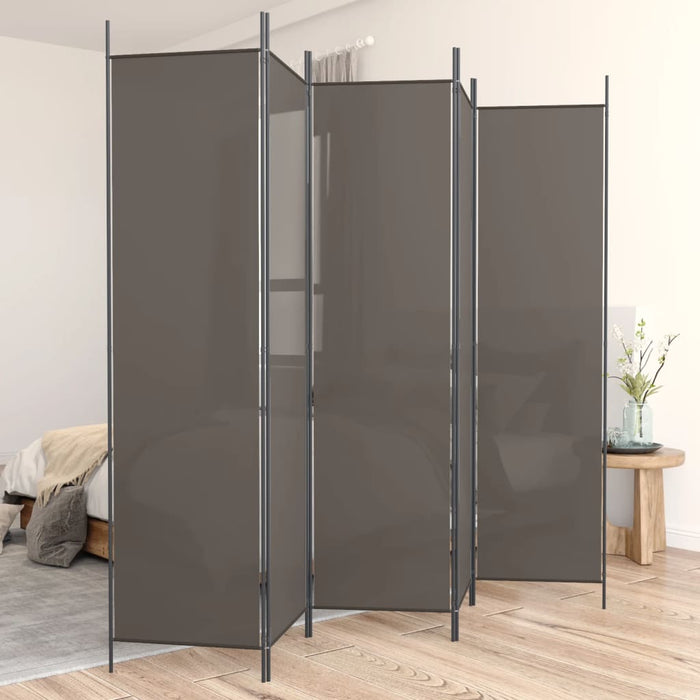 Paravan de cameră cu 5 panouri, antracit, 250 x 220 cm, textil - WALTI WALTI