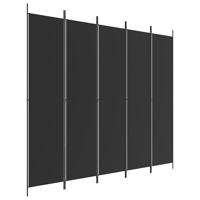 Paravan de cameră cu 5 panouri, negru, 250x220 cm, textil - WALTI WALTI