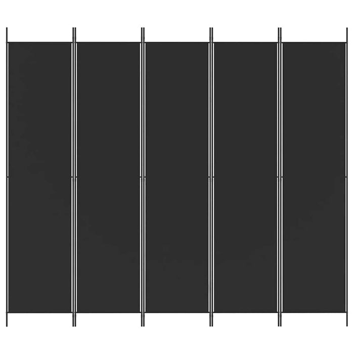 Paravan de cameră cu 5 panouri, negru, 250x220 cm, textil - WALTI WALTI