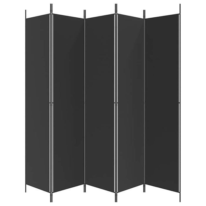 Paravan de cameră cu 5 panouri, negru, 250x220 cm, textil - WALTI WALTI