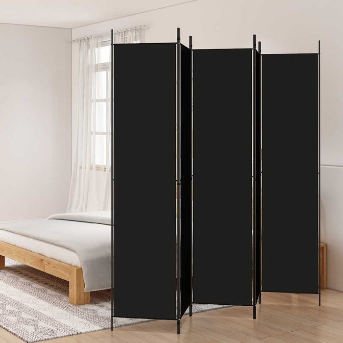Paravan de cameră cu 5 panouri, negru, 250x220 cm, textil - WALTI WALTI