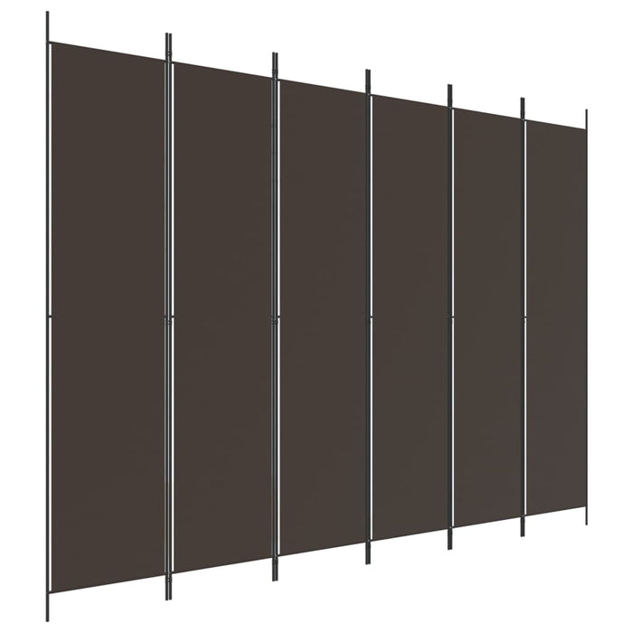 Paravan de cameră cu 6 panouri, maro, 300x220 cm, textil WALTI