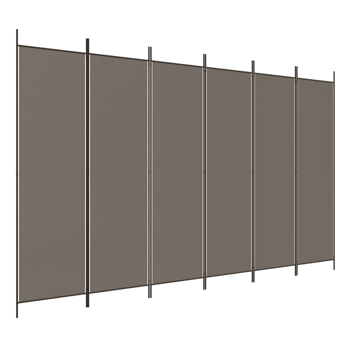 Paravan de cameră cu 6 panouri, antracit, 300x220 cm, textil - WALTI WALTI