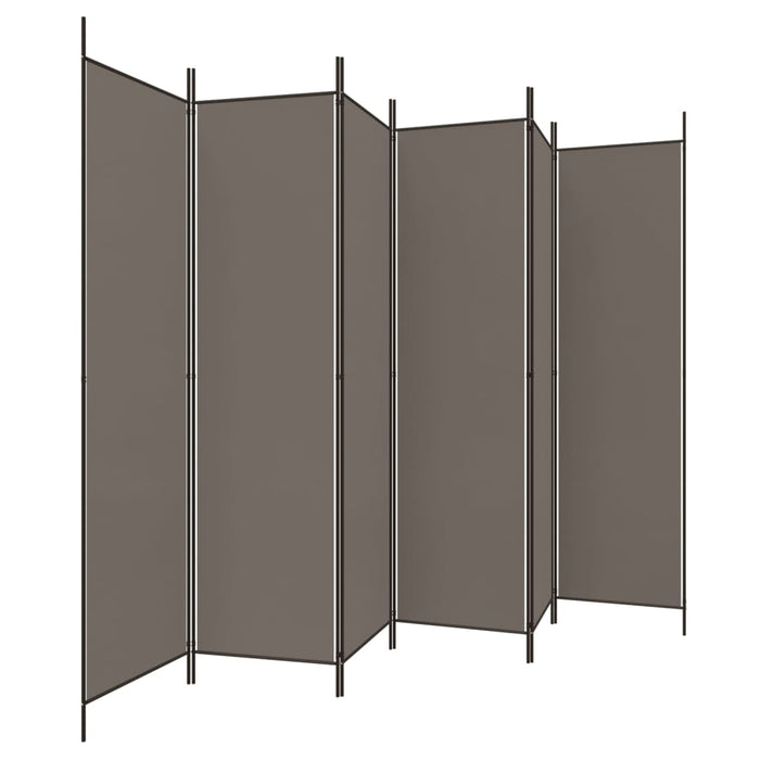 Paravan de cameră cu 6 panouri, antracit, 300x220 cm, textil - WALTI WALTI