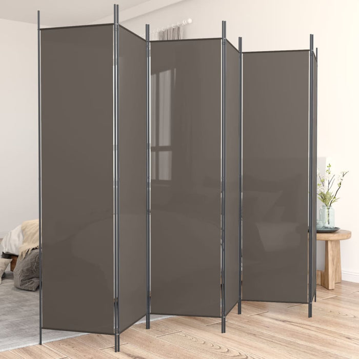 Paravan de cameră cu 6 panouri, antracit, 300x220 cm, textil - WALTI WALTI