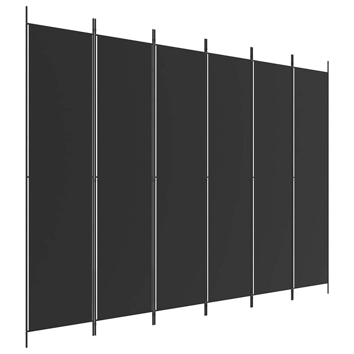 Paravan de cameră cu 6 panouri, negru, 300x220 cm, textil - WALTI WALTI