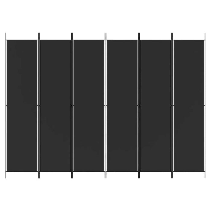 Paravan de cameră cu 6 panouri, negru, 300x220 cm, textil - WALTI WALTI