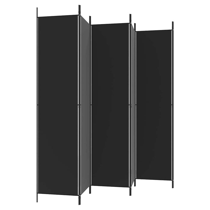 Paravan de cameră cu 6 panouri, negru, 300x220 cm, textil - WALTI WALTI
