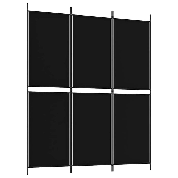 Paravan de cameră cu 3 panouri, negru, 150 x 180 cm, textil - WALTI WALTI