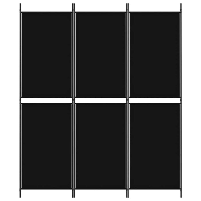 Paravan de cameră cu 3 panouri, negru, 150 x 180 cm, textil - WALTI WALTI