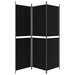 Paravan de cameră cu 3 panouri, negru, 150 x 180 cm, textil - WALTI WALTI