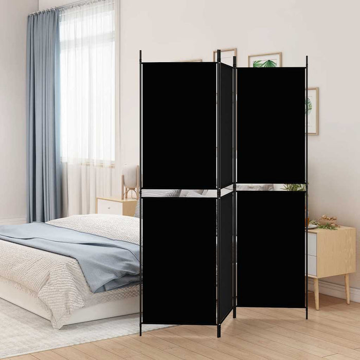Paravan de cameră cu 3 panouri, negru, 150 x 180 cm, textil - WALTI WALTI