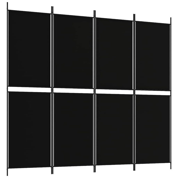 Paravan de cameră cu 4 panouri, negru, 200 x 180 cm, textil - WALTI WALTI