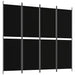 Paravan de cameră cu 4 panouri, negru, 200 x 180 cm, textil - WALTI WALTI
