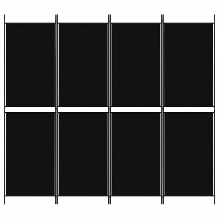 Paravan de cameră cu 4 panouri, negru, 200 x 180 cm, textil - WALTI WALTI
