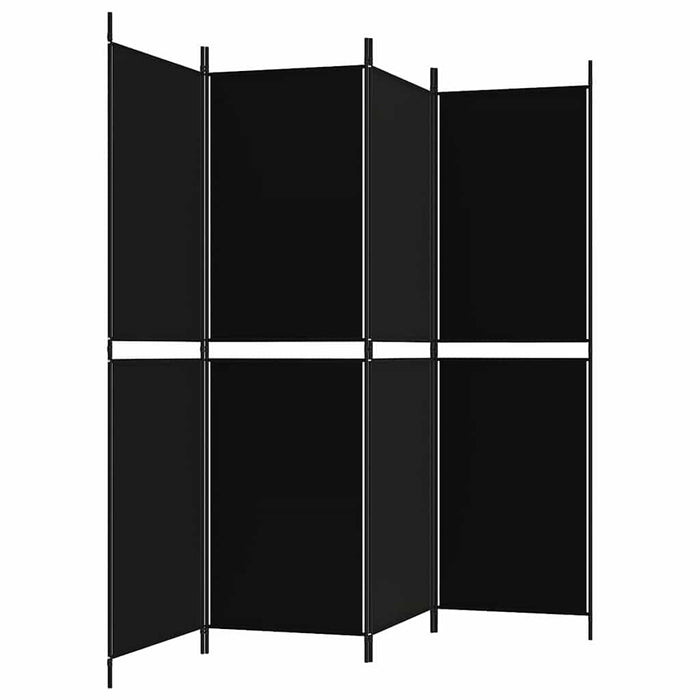 Paravan de cameră cu 4 panouri, negru, 200 x 180 cm, textil - WALTI WALTI